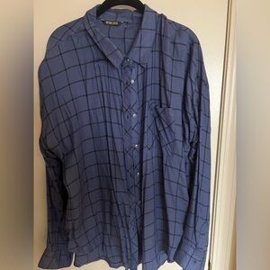 Women’s Blue Flannel Checkered Shirt